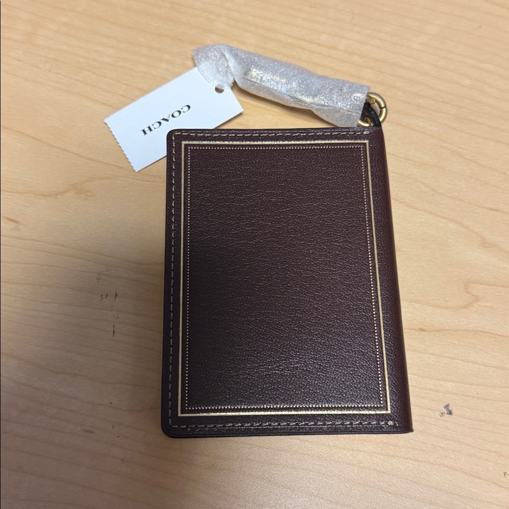 Coach Brown Leather Note Book Bag Charm Keychain - Picture 6 of 7